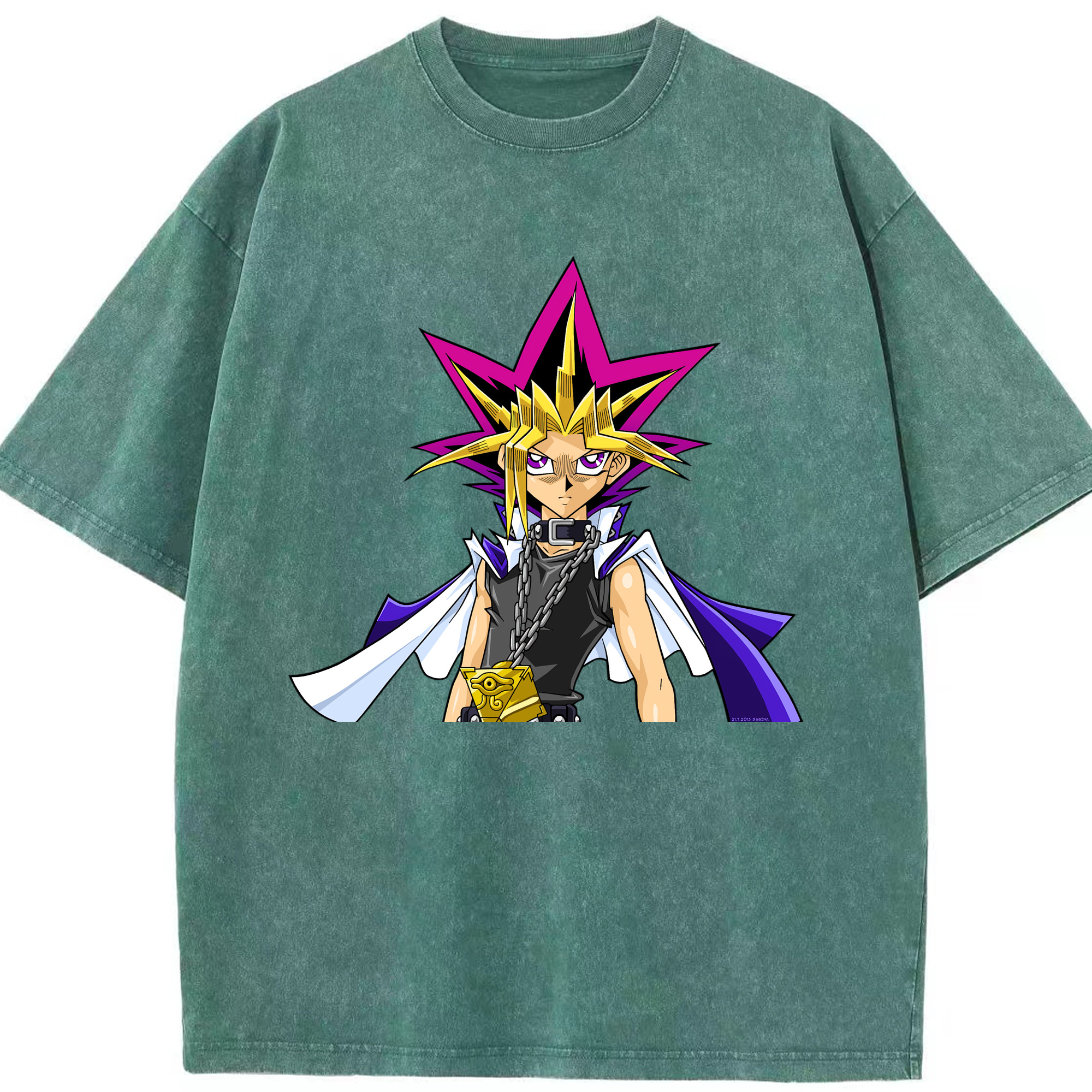 （画像用） 遊☆戯☆王 Yu-Gi-Oh! 綿100% ヴィンテージ風 半袖Tシャツ（フロントプリント）
